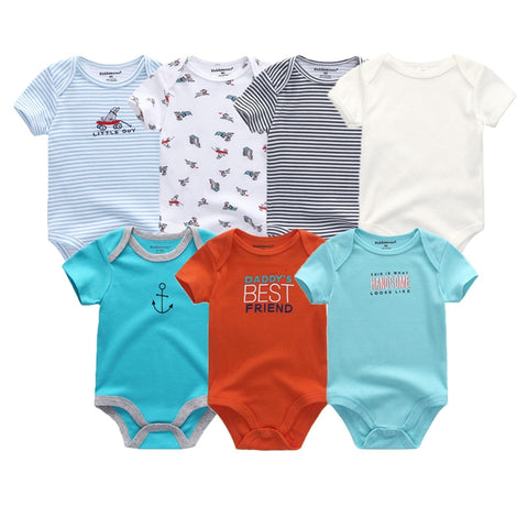 Uniesx Newborn Baby Rompers Clothing 7Pcs/Lot Infant Jumpsuits 100%Cotton Children Roupa De Bebe Girls&amp;Boys Baby Clothes