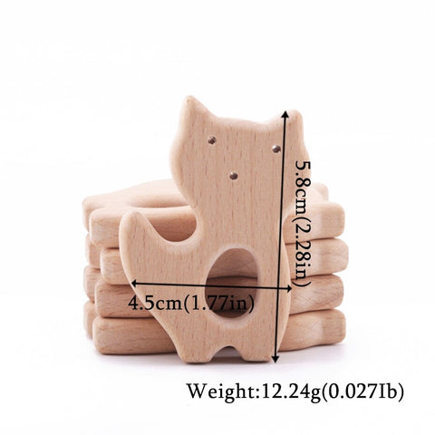 1pc Wooden Teether Wood Pendant For Pacifier Chain Baby Products Animal Wooden Blank Rodent Baby Teethers Birth Nurse Gifts Toys