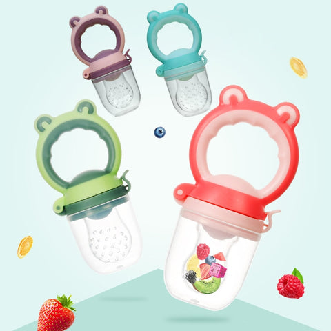 Baby Food Feeding Spoon Juice Extractor Pacifier cup Molars Baby feeding bottle Silicone Gum Fruit Vegetable Bite Eat Auxiliary