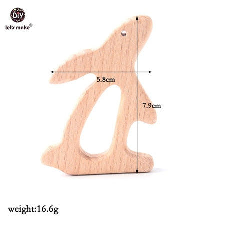 Let&#39;s Make Baby Teether Animal Beech Wood Rings 10PCS Bird Unicorn  DIY Accessories  Teething Toys Baby Products Wooden Teethers