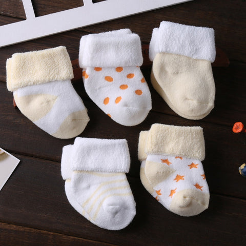 2022 5PCS/Lot 3-12M Newborn Soft Infant Socks Cotton Baby Girls Boys Socks Pure Baby Accessories