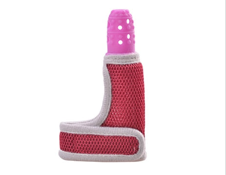 Nontoxic Silicone Baby Kids Child Finger Guard Stop Thumb Sucking Wrist Band Baby Pacifier Mitt Teething Mitten teether Glove