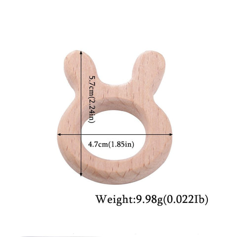 1pc Wooden Teether Wood Pendant For Pacifier Chain Baby Products Animal Wooden Blank Rodent Baby Teethers Birth Nurse Gifts Toys