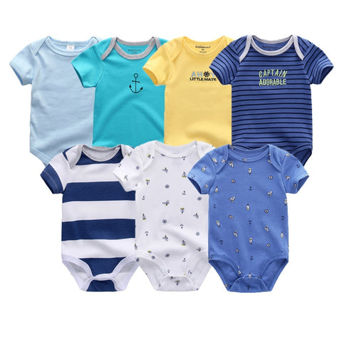 Uniesx Newborn Baby Rompers Clothing 7Pcs/Lot Infant Jumpsuits 100%Cotton Children Roupa De Bebe Girls&amp;Boys Baby Clothes