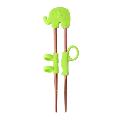 2Pairs Children Chopsticks For Kids Baby Staniless Steel Cartoon Learning Reusable Training Helper Chopsticks Home Baby Products