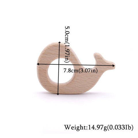1pc Wooden Teether Wood Pendant For Pacifier Chain Baby Products Animal Wooden Blank Rodent Baby Teethers Birth Nurse Gifts Toys