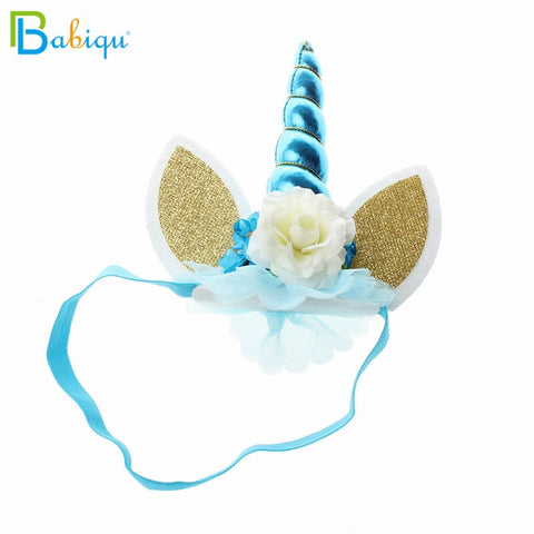 Babiqu 1pc Lovely Elastic Flower Lace Unicorn Horn Decoration Girls Decorative Party Decoration Halloween Costume Plush Toy