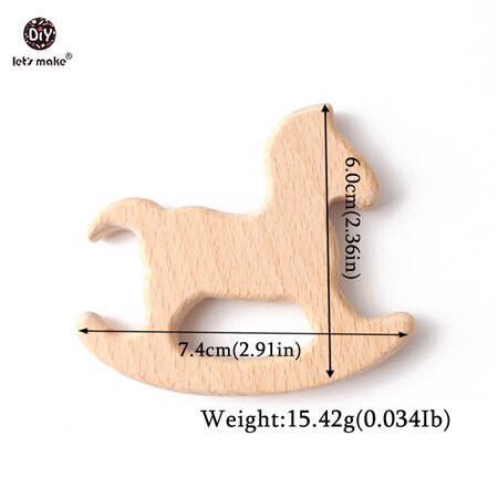 Let&#39;s Make Baby Teether Animal Beech Wood Rings 10PCS Bird Unicorn  DIY Accessories  Teething Toys Baby Products Wooden Teethers