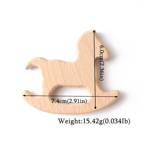 1pc Wooden Teether Wood Pendant For Pacifier Chain Baby Products Animal Wooden Blank Rodent Baby Teethers Birth Nurse Gifts Toys