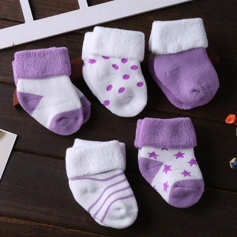 2022 5PCS/Lot 3-12M Newborn Soft Infant Socks Cotton Baby Girls Boys Socks Pure Baby Accessories