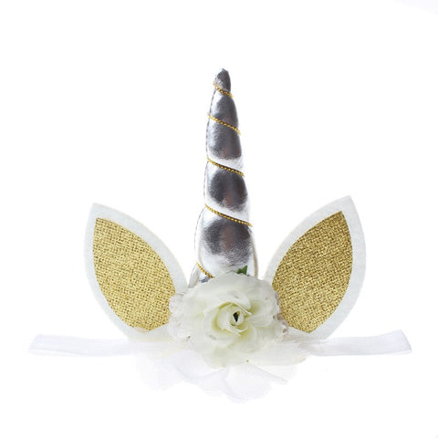 Babiqu 1pc Lovely Elastic Flower Lace Unicorn Horn Decoration Girls Decorative Party Decoration Halloween Costume Plush Toy