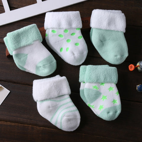 2022 5PCS/Lot 3-12M Newborn Soft Infant Socks Cotton Baby Girls Boys Socks Pure Baby Accessories