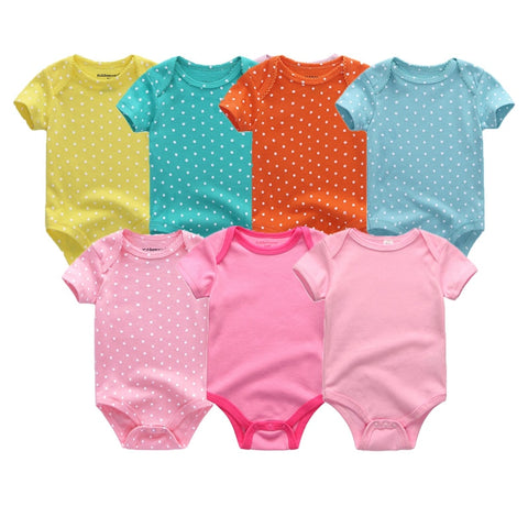Uniesx Newborn Baby Rompers Clothing 7Pcs/Lot Infant Jumpsuits 100%Cotton Children Roupa De Bebe Girls&amp;Boys Baby Clothes
