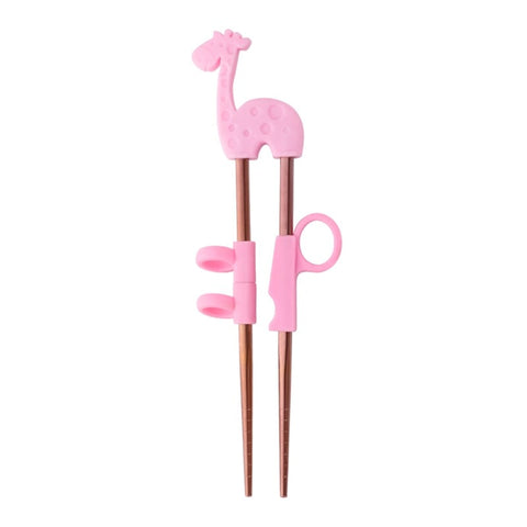 2Pairs Children Chopsticks For Kids Baby Staniless Steel Cartoon Learning Reusable Training Helper Chopsticks Home Baby Products