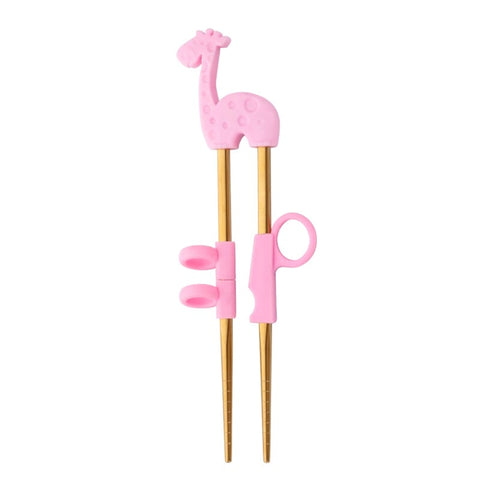 2Pairs Children Chopsticks For Kids Baby Staniless Steel Cartoon Learning Reusable Training Helper Chopsticks Home Baby Products