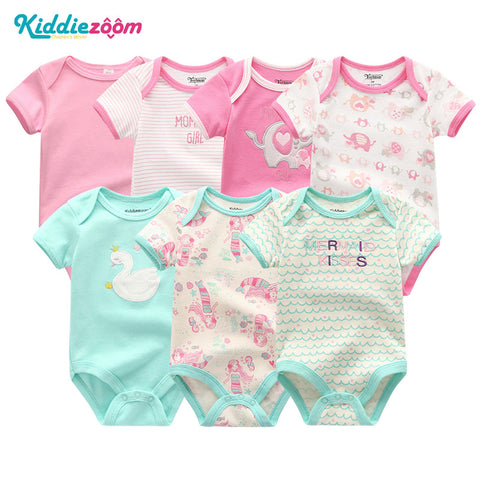 Uniesx Newborn Baby Rompers Clothing 7Pcs/Lot Infant Jumpsuits 100%Cotton Children Roupa De Bebe Girls&amp;Boys Baby Clothes