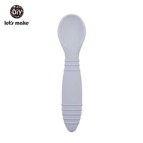 Let&#39;s Make Silicone Baby Feeding Set Waterproof Spoon Fork Non-Slip Feedings Tableware Baby Products Dinnerware For Kid BPA Free