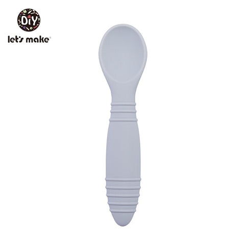 Let&#39;s Make Silicone Baby Feeding Set Waterproof Spoon Fork Non-Slip Feedings Tableware Baby Products Dinnerware For Kid BPA Free
