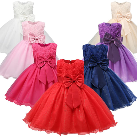 Kids Christmas Dress for Girls Clothes Children Lace Princess Flower Dress Elegant Wedding Birthday Prom Gown New Year Costume