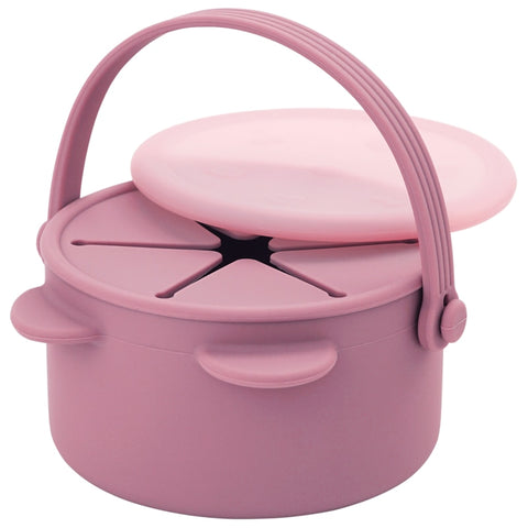 BPA Free Kids Silicone Food Storage Box Solid Color Baby Snack Cup Portable Children Snacks Container With Lid
