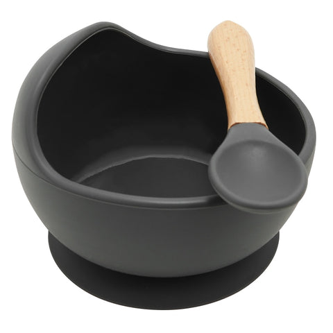 New Colors Feeding Set Food Grade Silicone Baby Bowl Set Non-silp Suction Bowl Spoon Kids Dinnerware BPA Free Tableware Dropship