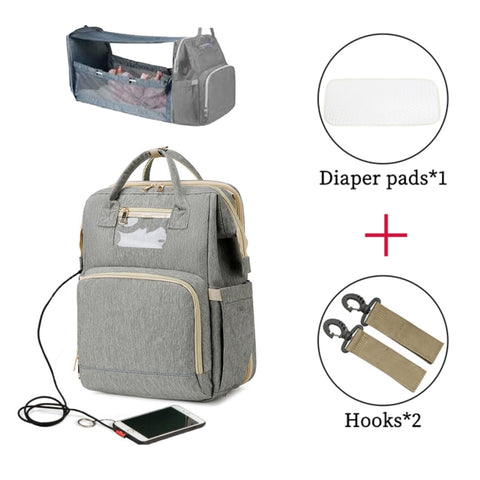 Umaubaby Diaper Bag Bed Large Capacity Maternity Bag baby bags for mom  3 in 1 foldable baby bed nappy bag Free baby mattress