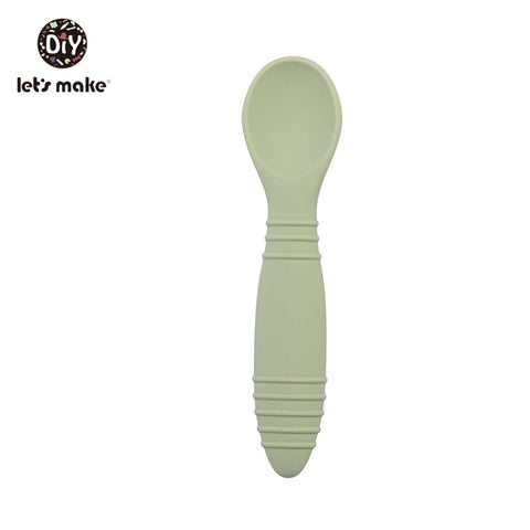 Let&#39;s Make Silicone Baby Feeding Set Waterproof Spoon Fork Non-Slip Feedings Tableware Baby Products Dinnerware For Kid BPA Free