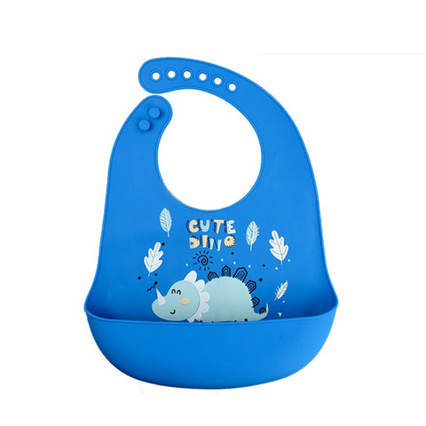Soft and waterproof baby silicone scarf  cute cartoon print  baby items boys and girls adjustable bibs burp cloths
