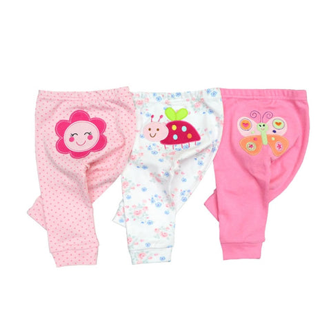 3/6 Pieces Baby Trousers Cotton Autumn Cartoon Animal Print Leggings Boys Girls Long Baby Pants