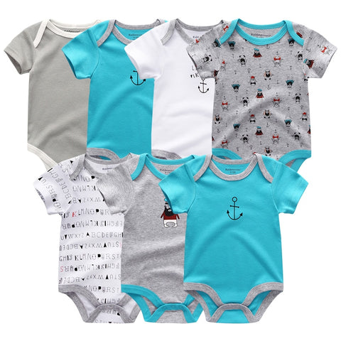 Uniesx Newborn Baby Rompers Clothing 7Pcs/Lot Infant Jumpsuits 100%Cotton Children Roupa De Bebe Girls&amp;Boys Baby Clothes