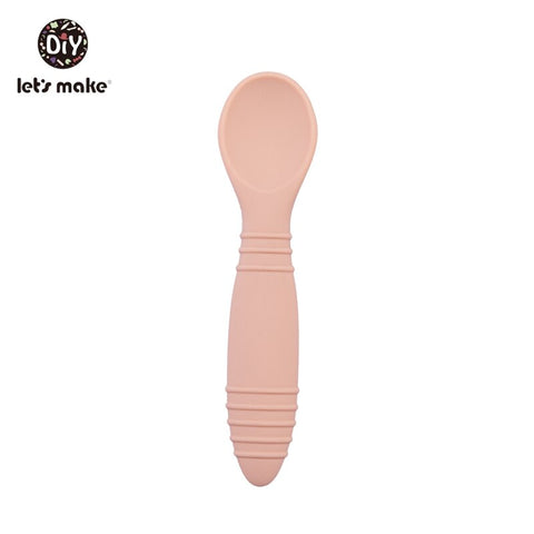 Let&#39;s Make Silicone Baby Feeding Set Waterproof Spoon Fork Non-Slip Feedings Tableware Baby Products Dinnerware For Kid BPA Free