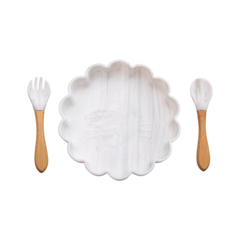 Silicone Baby Plate Food Grade Silicone Feeding Bowl Dining Plate  Cartoon Fox Dishes Suction Toddle Training Tableware Kid