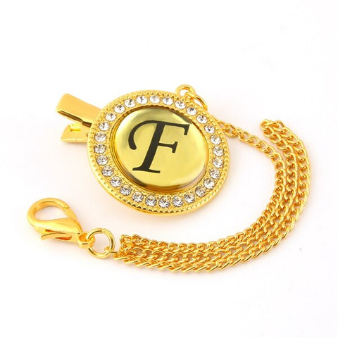 Bling Baby Pacifier Clip Golden Any Initials Letter Pacifiers Chain Holder Baby Dummy Clips Safe Metal Chains