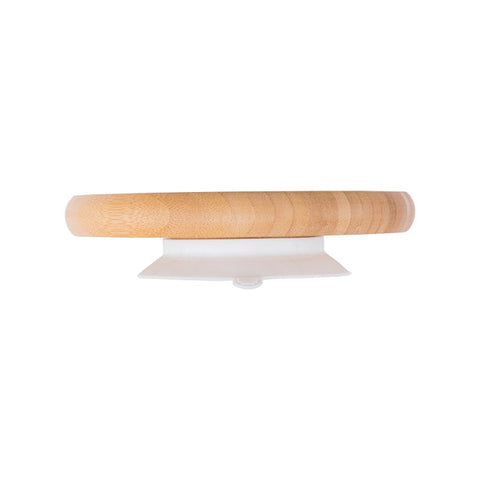 Baby Dinner Plate Baby Feeding Bowl Wooden Kids Feeding Dinnerware With Silicone Suction Cup Wooden Fork Spoon Children&#39;s Dishes
