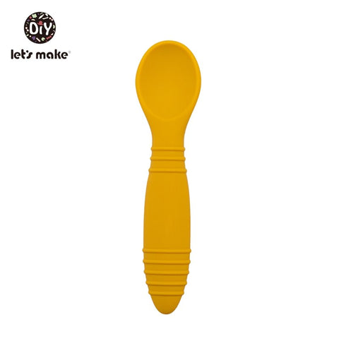 Let&#39;s Make Silicone Baby Feeding Set Waterproof Spoon Fork Non-Slip Feedings Tableware Baby Products Dinnerware For Kid BPA Free
