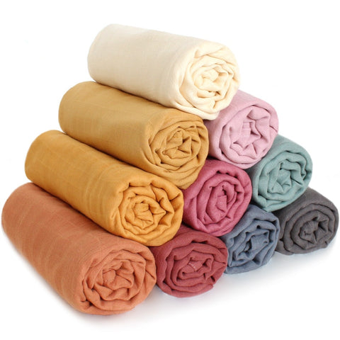 120x120cm Bamboo Blanket Swaddle Blankets Baby Muslin Swaddle Solid Plain Color Cotton Baby Blanket Newborn Infant