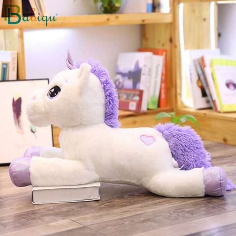 2021 New Arrival large unicorn plush toys cute pink white horse soft doll stuffed animal big toys for children birthday gift