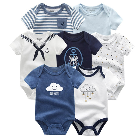 Uniesx Newborn Baby Rompers Clothing 7Pcs/Lot Infant Jumpsuits 100%Cotton Children Roupa De Bebe Girls&amp;Boys Baby Clothes