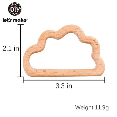 Let&#39;s Make Baby Teether Animal Beech Wood Rings 10PCS Bird Unicorn  DIY Accessories  Teething Toys Baby Products Wooden Teethers