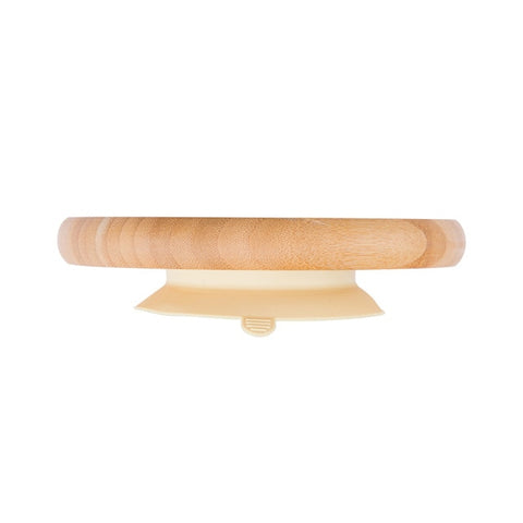 Baby Dinner Plate Baby Feeding Bowl Wooden Kids Feeding Dinnerware With Silicone Suction Cup Wooden Fork Spoon Children&#39;s Dishes