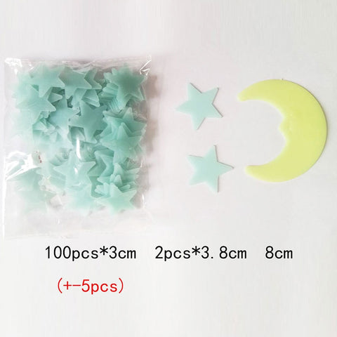100 Pcs 3cm Luminous Stars Wall Stickers Glow In The Dark Stars For Kids Baby Room Living Room DIY Wall Art Home Decor Stickers