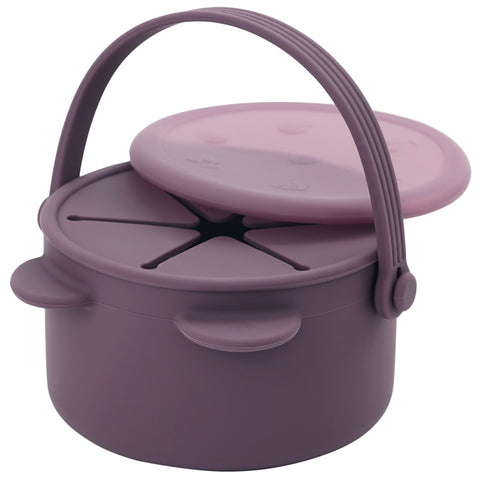 BPA Free Kids Silicone Food Storage Box Solid Color Baby Snack Cup Portable Children Snacks Container With Lid