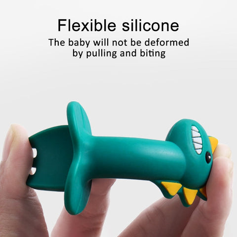Baby Learning Spoon Fork Set Short Handle Easy Spoon Soft Silicone Utensils Teether Toy Feeding Cutlery Dinosaur Spoon Tableware