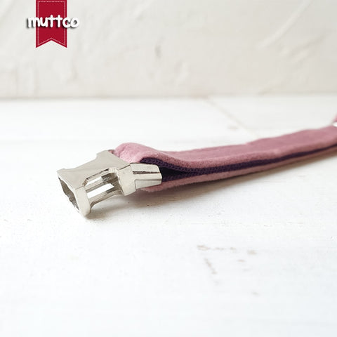 MUTTCO   Adjustable cat collar THE BABY PINK handmade pet products 2 sizes metal buckle double cloth cat collar UCC080