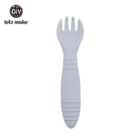Let&#39;s Make Silicone Baby Feeding Set Waterproof Spoon Fork Non-Slip Feedings Tableware Baby Products Dinnerware For Kid BPA Free