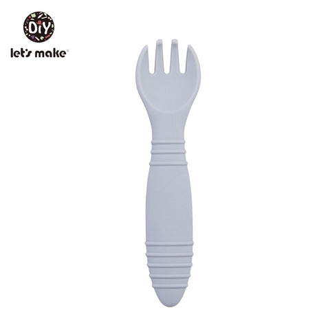 Let&#39;s Make Silicone Baby Feeding Set Waterproof Spoon Fork Non-Slip Feedings Tableware Baby Products Dinnerware For Kid BPA Free