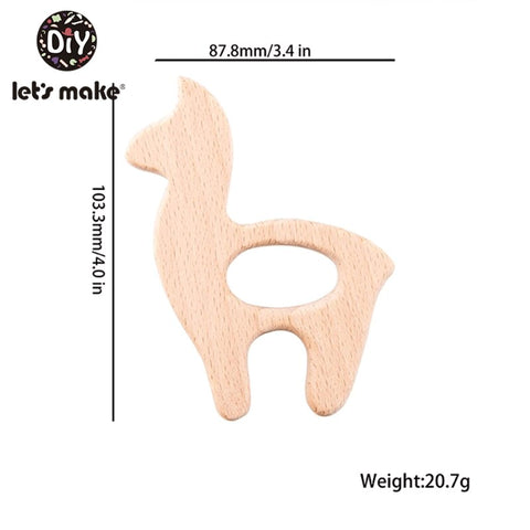 Let&#39;s Make Baby Teether Animal Beech Wood Rings 10PCS Bird Unicorn  DIY Accessories  Teething Toys Baby Products Wooden Teethers