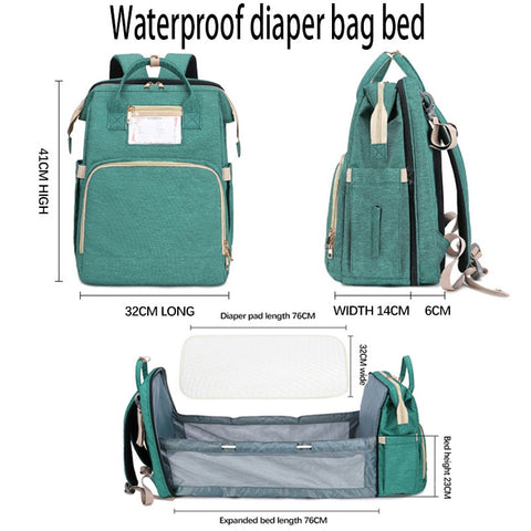 Umaubaby Diaper Bag Bed Large Capacity Maternity Bag baby bags for mom  3 in 1 foldable baby bed nappy bag Free baby mattress
