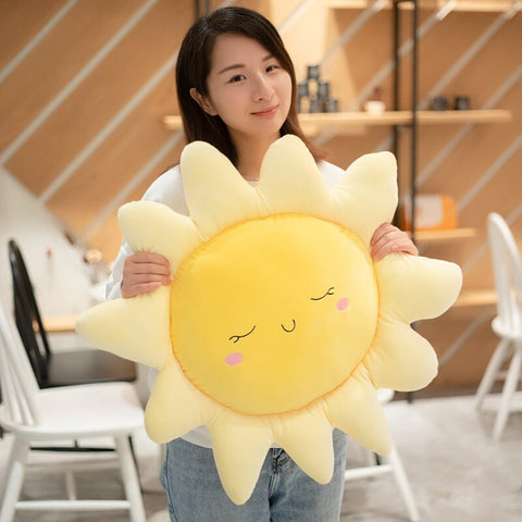 1Pc Sleepy Sun Pink Blue Clouds Pillows Elastic Plush Ultra Soft Stuffed Throw Pillows For Babies Children Cot Car Decor Props