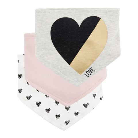 Honeyzone 3pc/lot 100% Cotton Baby Girls Bibs Pink Flamingo Print Baby Towel Bandanas Scarf Children Cravat Infant Towel
